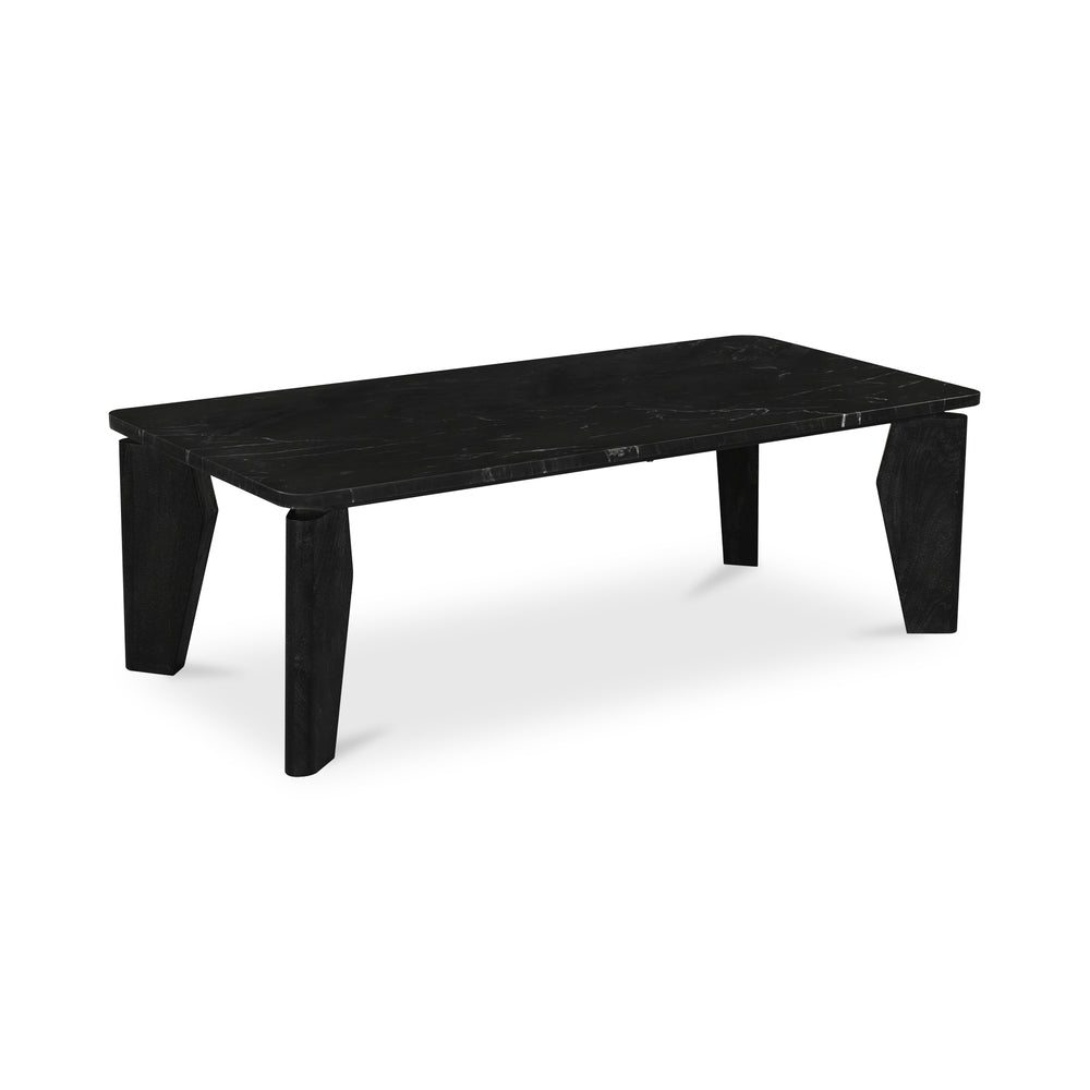 Moe's Home Satona Coffee Table With Modern Elegance, Unique Marble Design & Durable Acacia Wood Base Black Black Marble,Acacia Wood Base Jd-1074-02-0