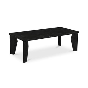 Moe's Home Satona Coffee Table With Modern Elegance, Unique Marble Design & Durable Acacia Wood Base Black Black Marble,Acacia Wood Base Jd-1074-02-0