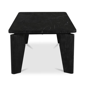 Moe's Home Satona Coffee Table With Modern Elegance, Unique Marble Design & Durable Acacia Wood Base Black Black Marble,Acacia Wood Base Jd-1074-02-0