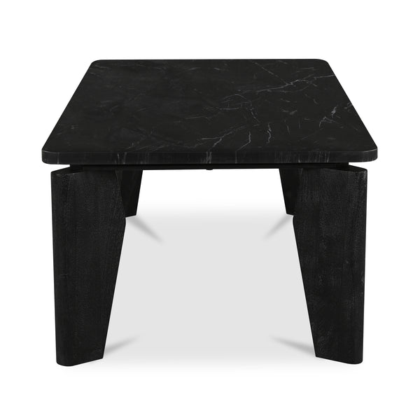 Moe's Home Satona Coffee Table With Modern Elegance, Unique Marble Design & Durable Acacia Wood Base Black Black Marble,Acacia Wood Base Jd-1074-02-0