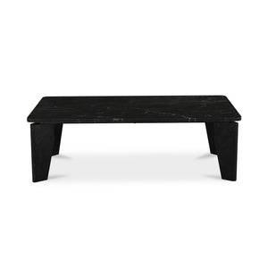 Moe's Home Satona Coffee Table With Modern Elegance, Unique Marble Design & Durable Acacia Wood Base Black Black Marble,Acacia Wood Base Jd-1074-02-0
