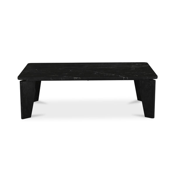 Moe's Home Satona Coffee Table With Modern Elegance, Unique Marble Design & Durable Acacia Wood Base Black Black Marble,Acacia Wood Base Jd-1074-02-0