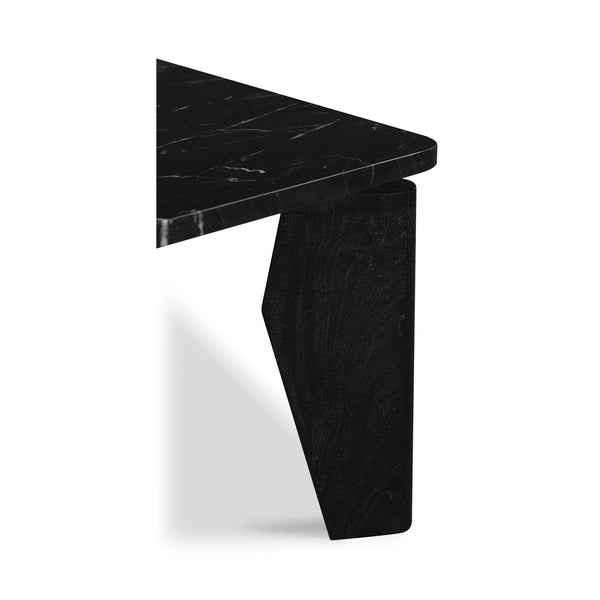 Moe's Home Satona Coffee Table With Modern Elegance, Unique Marble Design & Durable Acacia Wood Base Black Black Marble,Acacia Wood Base Jd-1074-02-0