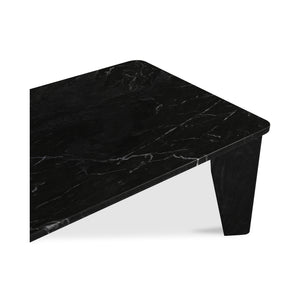 Moe's Home Satona Coffee Table With Modern Elegance, Unique Marble Design & Durable Acacia Wood Base Black Black Marble,Acacia Wood Base Jd-1074-02-0