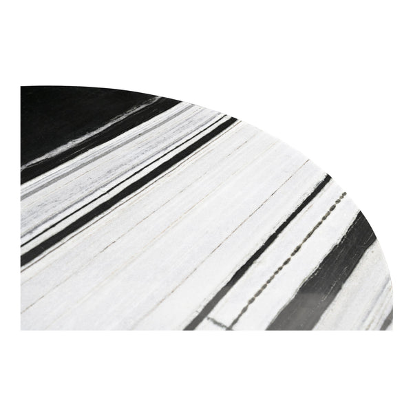 Moe's Home Celia Round Dining Table In Elegant White Panda Marble With Geometric Base For Timeless Style Multicolor Panda White Marble,Mdf
Support Underneath Tabletop Jd-1076-37-0