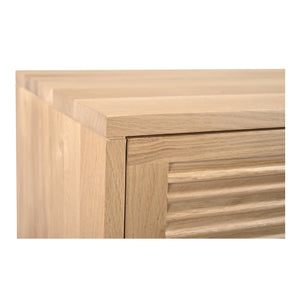 Moe's Home Teeda Nightstand - Tropical-inspired Solid Oak Storage With Shutter Design For Timeless Elegance Natural Solid Oak Cabinet And Drawer Fronts,Oak Veener Over Mdf (Back,Bottom,Drawers) Jd-1082-24