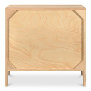 Moe's Home Teeda 3-drawer Nightstand In Solid Oak - Tropical Shutter Design For Unique Storage Solutions Natural Solid Oak Cabinet And Drawer Fronts,Oak Veener Over Mdf (Back,Bottom,Drawers) Jd-1083-24