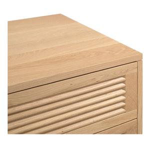 Moe's Home Teeda 3-drawer Nightstand In Solid Oak - Tropical Shutter Design For Unique Storage Solutions Natural Solid Oak Cabinet And Drawer Fronts,Oak Veener Over Mdf (Back,Bottom,Drawers) Jd-1083-24