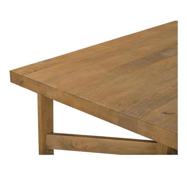 Moe's Home Workshop Dining Table - Rustic Mango Wood Design With Clean Lines, Seats 6, Unique Character Brown Mango Wood Jd-1084-03