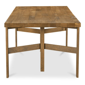 Moe's Home Workshop Dining Table - Rustic Mango Wood Design With Clean Lines, Seats 6, Unique Character Brown Mango Wood Jd-1084-03