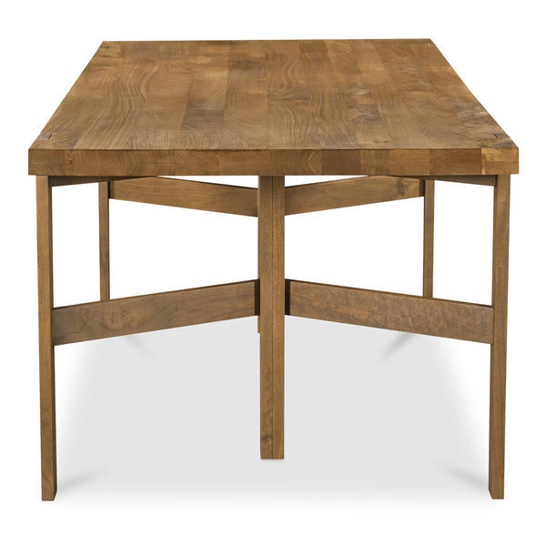 Moe's Home Workshop Dining Table - Rustic Mango Wood Design With Clean Lines, Seats 6, Unique Character Brown Mango Wood Jd-1084-03