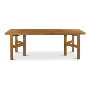 Moe's Home Workshop Dining Table - Rustic Mango Wood Design With Clean Lines, Seats 6, Unique Character Brown Mango Wood Jd-1084-03