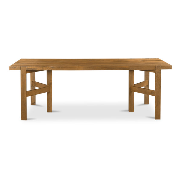 Moe's Home Workshop Dining Table - Rustic Mango Wood Design With Clean Lines, Seats 6, Unique Character Brown Mango Wood Jd-1084-03