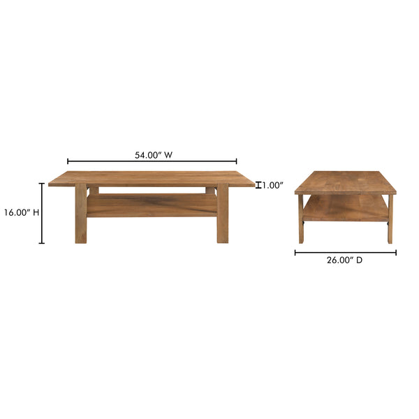 Moe's Home Workshop Coffee Table - Rustic Mango Wood Design With Clean Lines And Unique Joinery Detailing Brown Mango Wood Jd-1085-03