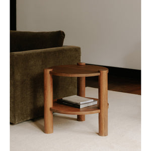 Moe's Home Olsen Vintage Accent Table - Timeless Mango Wood Design With Open Storage And Rustic Elegance Brown Solid Mango Wood Jd-1087-03