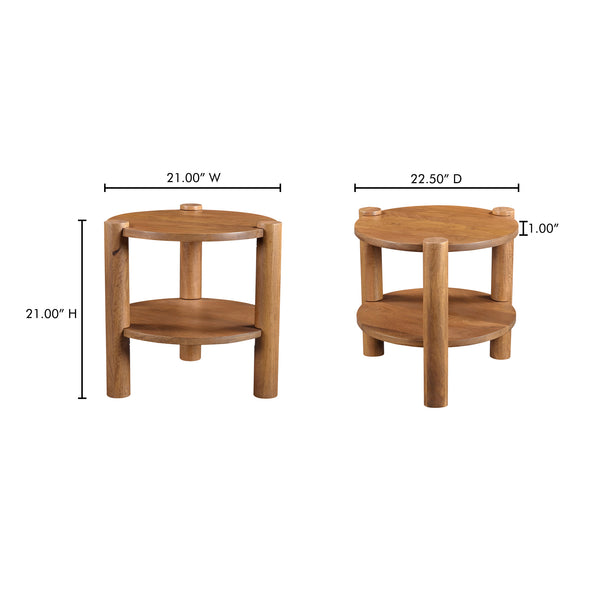 Moe's Home Olsen Vintage Accent Table - Timeless Mango Wood Design With Open Storage And Rustic Elegance Brown Solid Mango Wood Jd-1087-03