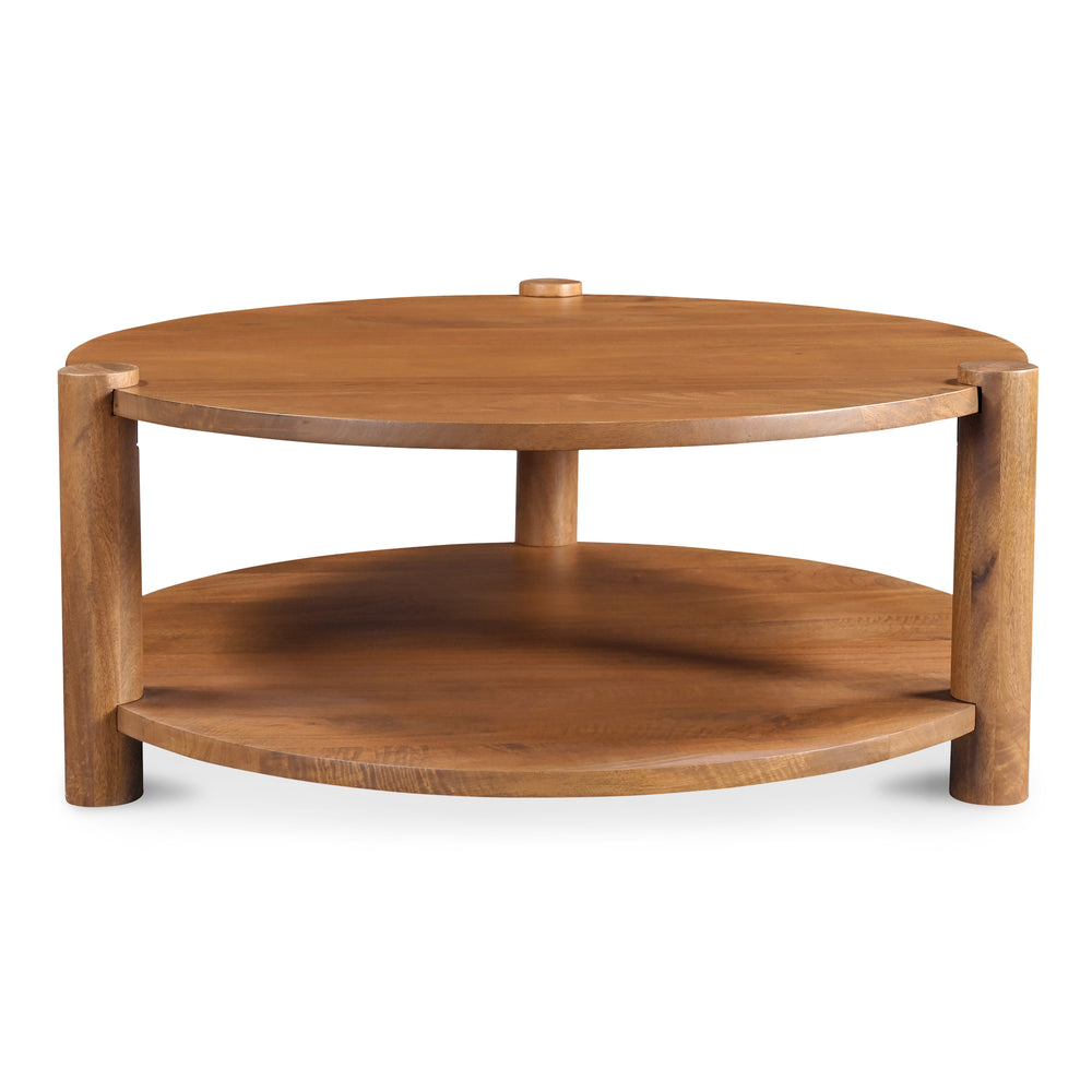 Moe's Home Olsen Coffee Table: Timeless Vintage Charm With Solid Mango Wood And Open Storage For Every Space Brown Solid Mango Wood Jd-1088-03