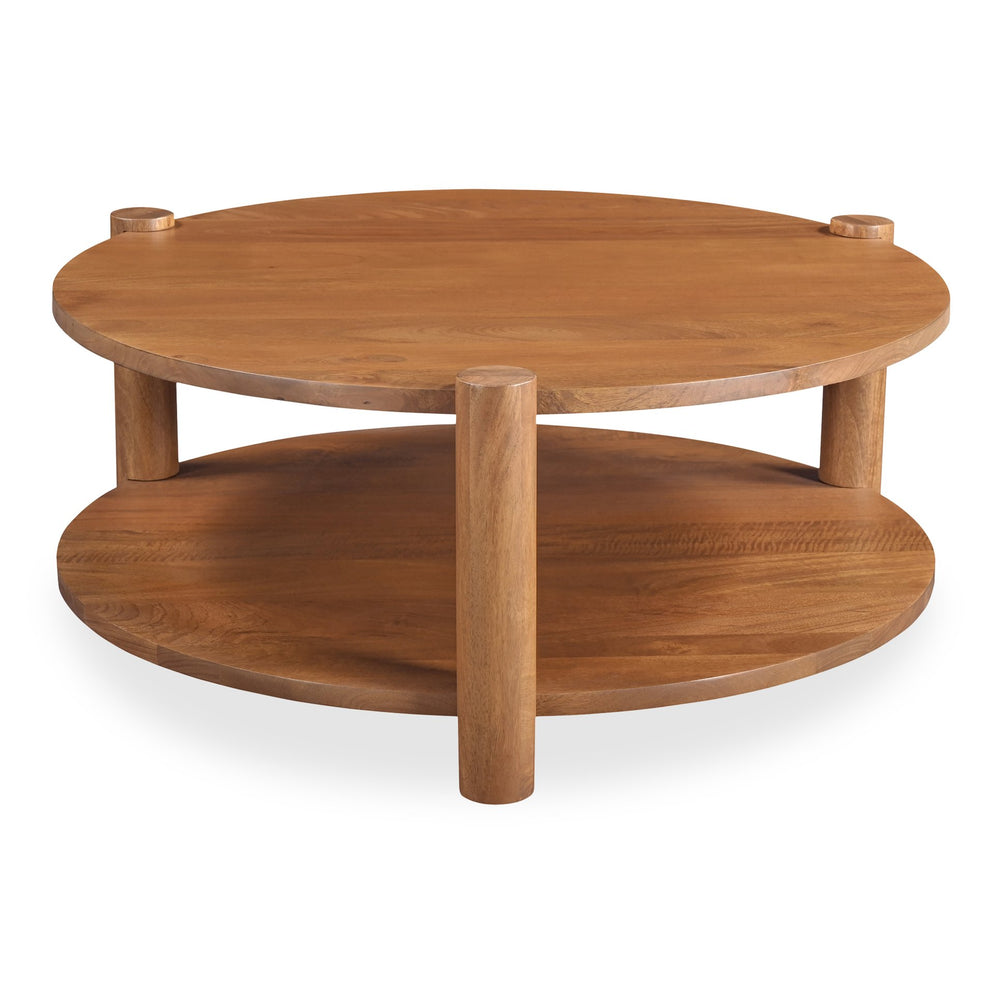Moe's Home Olsen Coffee Table: Timeless Vintage Charm With Solid Mango Wood And Open Storage For Every Space Brown Solid Mango Wood Jd-1088-03