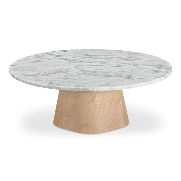 Moe's Home Evelyn Coffee Table – Elegant Ashen Grey Marble Top With Organic Oak Veneer Base For Modern Living White Raj Grey Marble Top,Oak Veneer Over Plywood Jd-1092-18-0