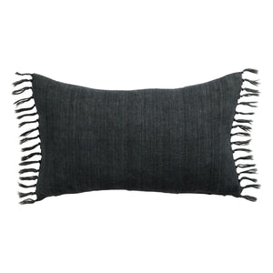 Jaipur Living Jaipur Living Linen Lumbar Pillow with Knotted Tassels Bohemian Navy Down Fill PLW103919