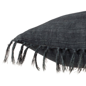 Jaipur Living Jaipur Living Linen Lumbar Pillow with Knotted Tassels Bohemian Navy Down Fill PLW103919