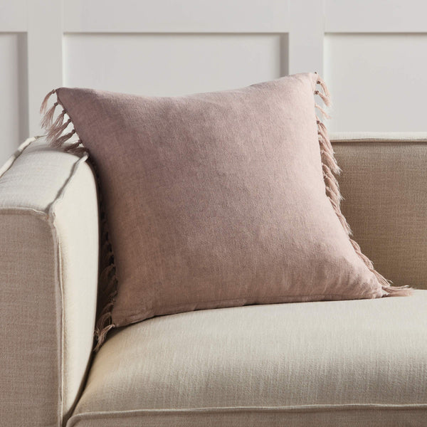 Jaipur Living Jaipur Living Linen Tassel Throw Pillow Bohemian Blush Square Down Insert Indoor PLW103924