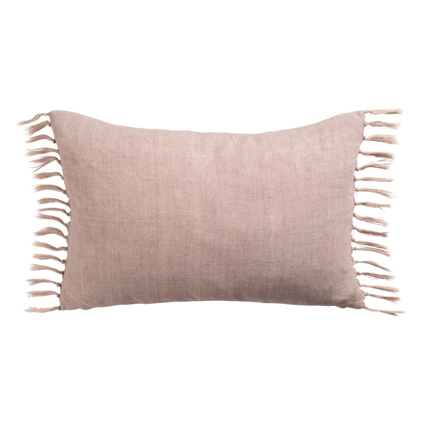 Jaipur Living Jaipur Living Jemina Linen Lumbar Pillow Cover with Knotted Fringe Bohemian Sofa Accent Blush 13"X21" Lumbar PLC102556