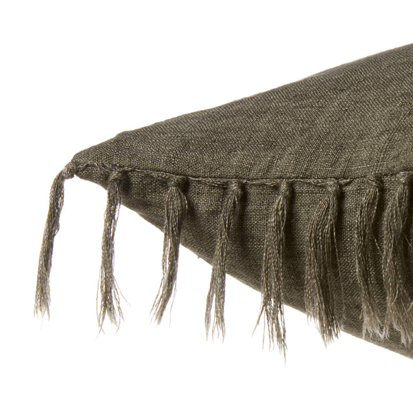 Jaipur Living Jaipur Living Linen Throw Pillow with Knotted Tassel Trim Bohemian Sage Square PLW103896