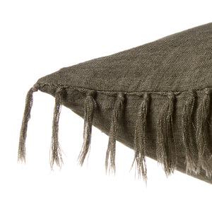 Jaipur Living Jaipur Living Linen Throw Pillow with Knotted Fringe Tassels Bohemian Sage Down Fill PLW103926