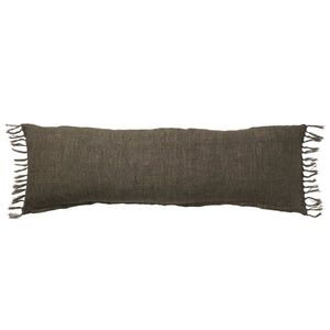 Jaipur Living Jaipur Living Jemina Linen Lumbar Pillow Cover with Knotted Fringe Bohemian Sofa Accent Sage 20" Square PLC102559