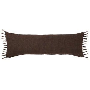 Jaipur Living Jaipur Living Majere Brown Linen Throw Pillow with Knotted Tassel Trim Boho Square PLW103898