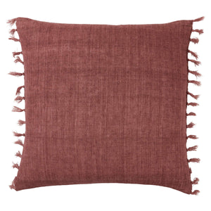 Jaipur Living Jaipur Living Jemina Linen Lumbar Pillow Cover with Knotted Fringe Bohemian Sofa Accent Rose 20" Square PLC102563