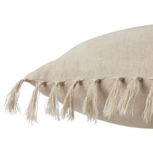 Jaipur Living Jaipur Living Majere Linen Throw Pillow with Knotted Tassel Fringe Boho Neutral Decor PLW103948