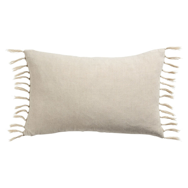 Jaipur Living Jaipur Living Jemina Linen Lumbar Pillow Cover with Knotted Fringe Bohemian Sofa Accent Light Gray 13"X21" Lumbar PLC102580