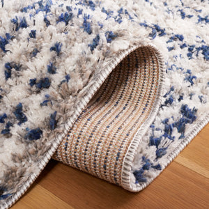 Safavieh Jericho Shag Area Rug - Luxurious Navy And Ivory Round Design For Timeless Elegance In Any Room Navy ,Ivory Polyester Jer100n-4r