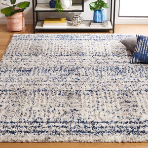 Safavieh Jericho Shag Area Rug - Luxurious Navy And Ivory Round Design For Timeless Elegance In Any Room Navy ,Ivory Polyester Jer100n-4r