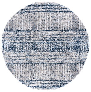 Safavieh Jericho Shag Area Rug - Luxurious Navy And Ivory Round Design For Timeless Elegance In Any Room Navy ,Ivory Polyester Jer100n-4r