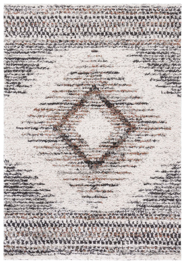 Safavieh Jericho Luxurious Power Loomed Shag Rug - Elegant Turkish Design For Sophisticated Home Decor Black ,Rust Polyester Jer110z-3