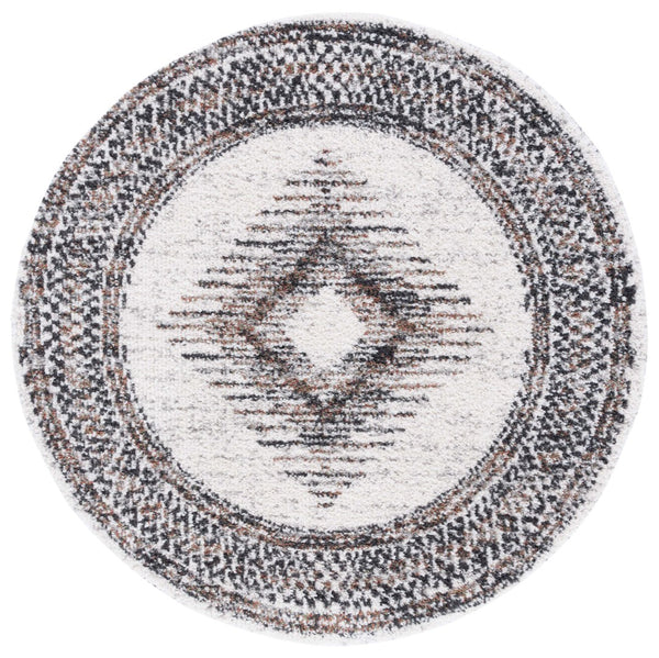 Safavieh Jericho Luxurious Power Loomed Shag Rug - Elegant Turkish Design For Sophisticated Home Decor Black ,Rust Polyester Jer110z-3