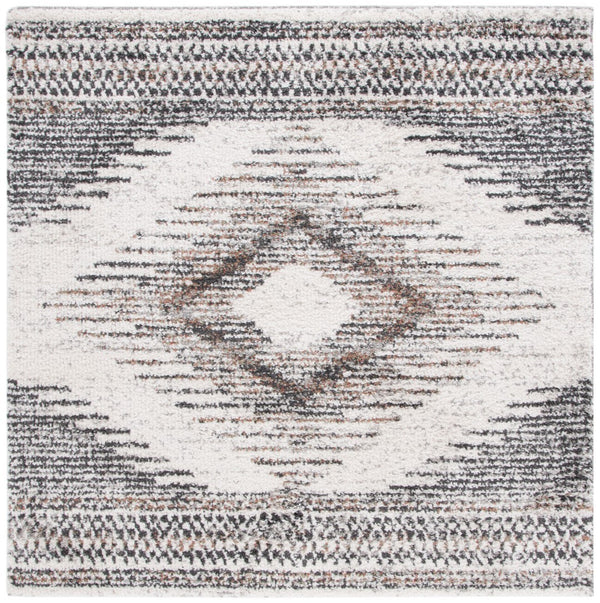 Safavieh Jericho Luxurious Power Loomed Shag Rug - Elegant Turkish Design For Sophisticated Home Decor Black ,Rust Polyester Jer110z-3