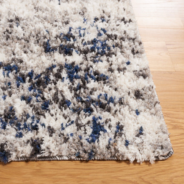 Safavieh Jericho Shag Area Rug - Contemporary Turkish Design For Elegant Home Décor And Comfort Underfoot Ivory ,Navy Polyester Jer112a-10