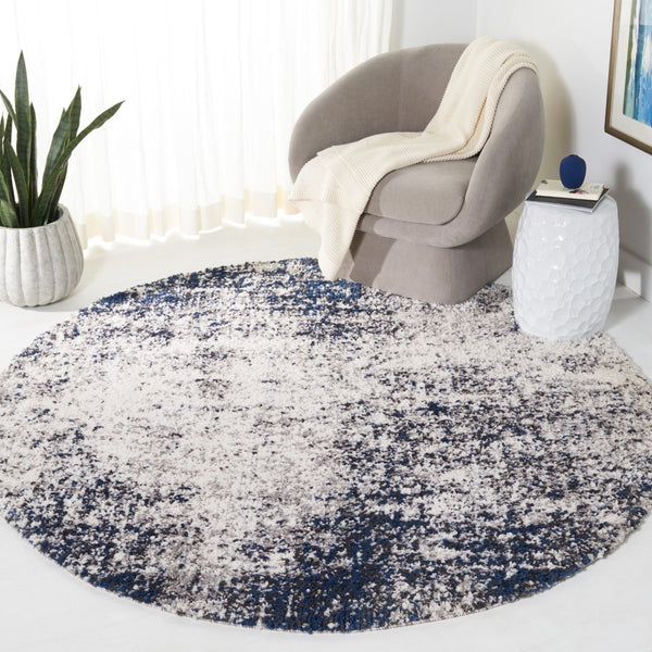 Safavieh Jericho Shag Area Rug - Contemporary Turkish Design For Elegant Home Décor And Comfort Underfoot Ivory ,Navy Polyester Jer112a-10