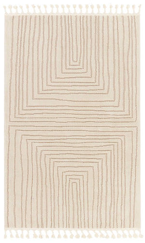 Jaipur Living Vibe by Jaipur Living Fantana High Low Pile Striped Rug with Braided Fringe Boho Accent 10' x 14' RUG154410