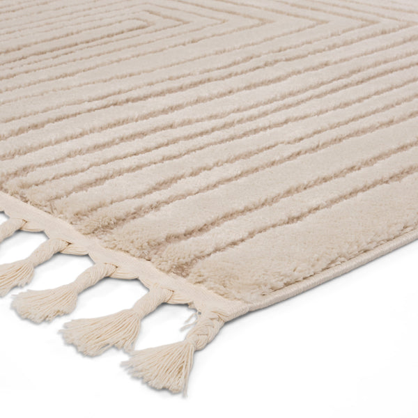Jaipur Living Vibe by Jaipur Living Fantana High Low Pile Striped Rug with Braided Fringe Boho Accent 10' x 14' RUG154410