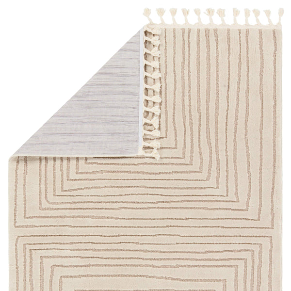 Jaipur Living Vibe by Jaipur Living Fantana High Low Pile Striped Rug with Braided Fringe Boho Accent 10' x 14' RUG154410