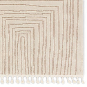 Jaipur Living Vibe by Jaipur Living Fantana High Low Pile Striped Rug with Braided Fringe Boho Accent 10' x 14' RUG154410