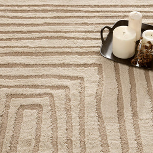 Jaipur Living Vibe by Jaipur Living Fantana High Low Pile Striped Rug with Braided Fringe Boho Accent 10' x 14' RUG154410