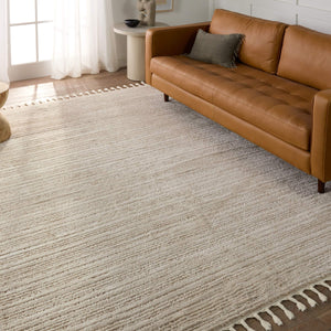 Jaipur Living Vibe by Jaipur Living Khoda Striped Polypropylene Shag Rug with Braided Fringe Detail 7'6" X 10' RUG154682