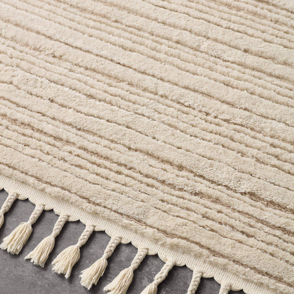 Jaipur Living Vibe by Jaipur Living Khoda Striped Polypropylene Shag Rug with Braided Fringe Detail 7'6" X 10' RUG154682