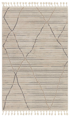 Jaipur Living Vibe by Jaipur Living Sachi Trellis Semi Shag Rug Cream Gray Polypropylene Blend 8'10" X 12' RUG154689